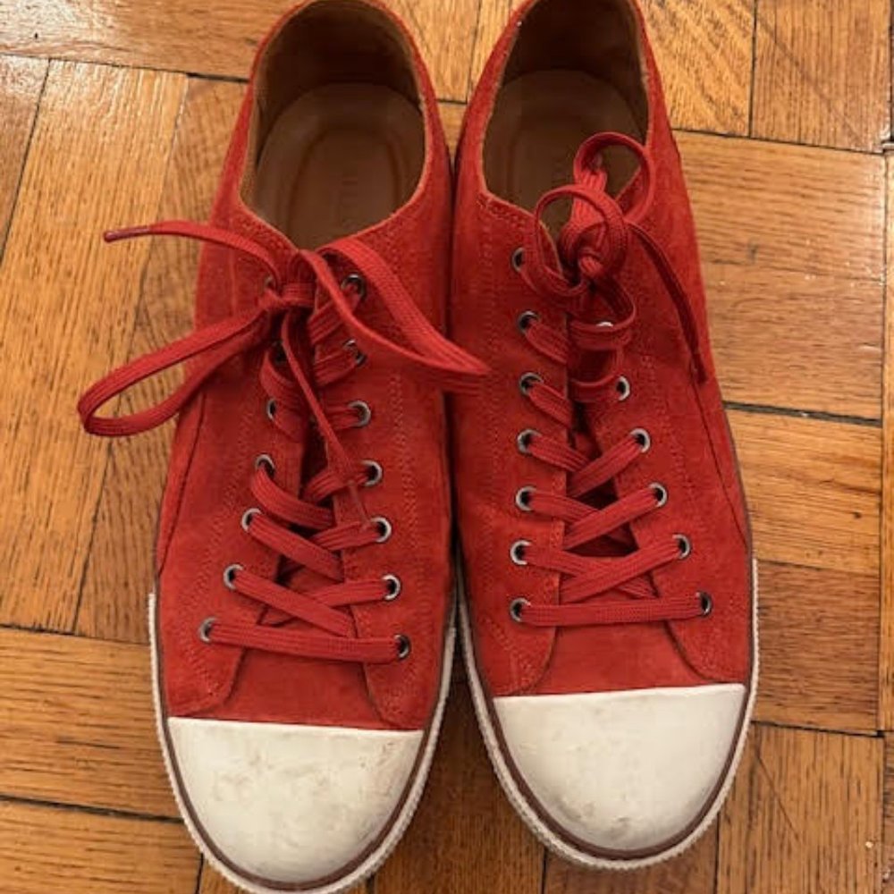 Allen Edmunds Red Suede Alpha Sneakers Men Size 12